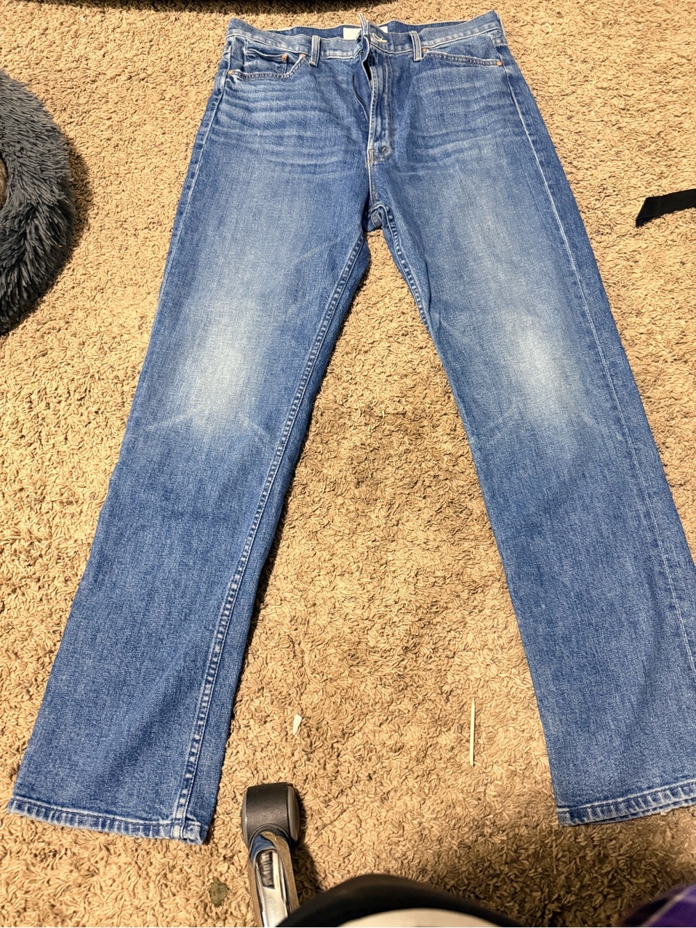 MOTHER Women's Blue Straight-Leg Jeans